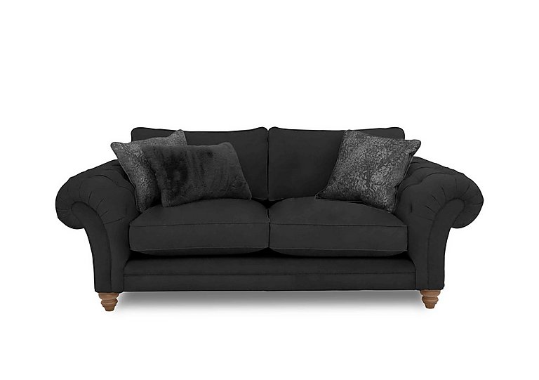 Boutique Collection  Blenheim 3 Seater Classic Back Sofa  Marlborough Raven with Oak Feet | Bed Sava