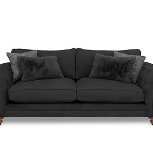 Boutique Collection  Blenheim 4 Seater Classic Back Sofa  Marlborough Raven with Oak Feet | Bed Sava