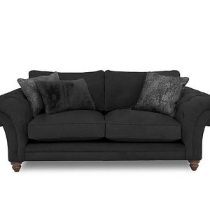 Boutique Collection  Blenheim 3 Seater Classic Back Sofa  Marlborough Raven with Walnut Feet | Bed Sava