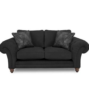 Boutique Collection  Blenheim 2 Seater Classic Back Sofa  Marlborough Raven with Walnut Feet | Bed Sava