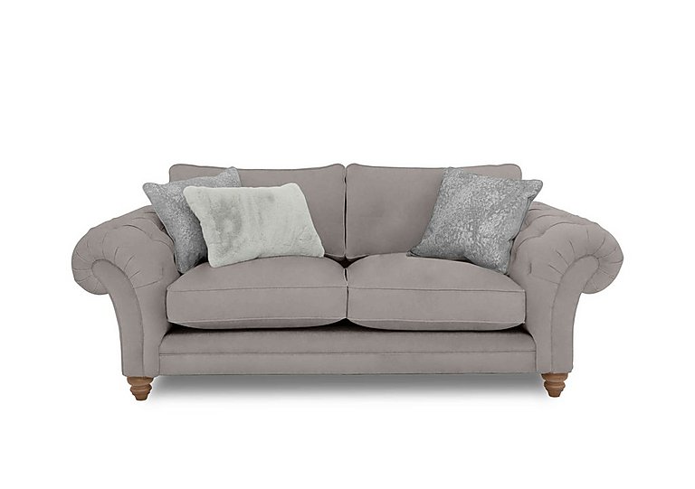 Boutique Collection  Blenheim 3 Seater Classic Back Sofa  Marlborough Silver with Oak Feet | Bed Sava