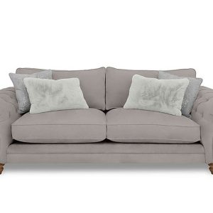 Boutique Collection  Blenheim 4 Seater Classic Back Sofa  Marlborough Silver with Oak Feet | Bed Sava
