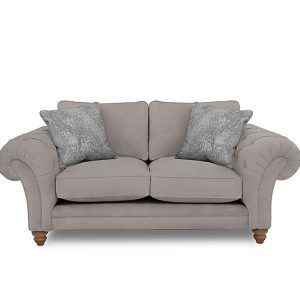 Boutique Collection  Blenheim 2 Seater Classic Back Sofa  Marlborough Silver with Oak Feet | Bed Sava