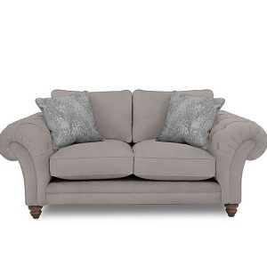 Boutique Collection  Blenheim 2 Seater Classic Back Sofa  Marlborough Silver with Walnut Feet | Bed Sava