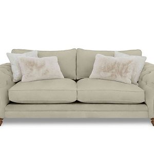 Boutique Collection  Blenheim 4 Seater Classic Back Sofa  Marlborough Wicker Ivory with Oak Feet | Bed Sava
