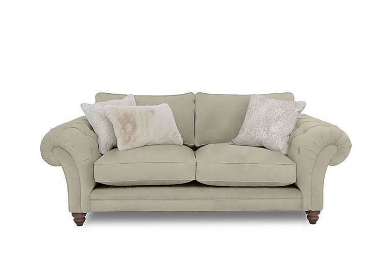 Boutique Collection - Blenheim 3 Seater Classic Back Sofa - Marlborough Wicker Ivory with Walnut Feet