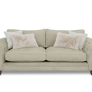 Boutique Collection  Blenheim 4 Seater Classic Back Sofa  Marlborough Wicker Ivory with Walnut Feet | Bed Sava