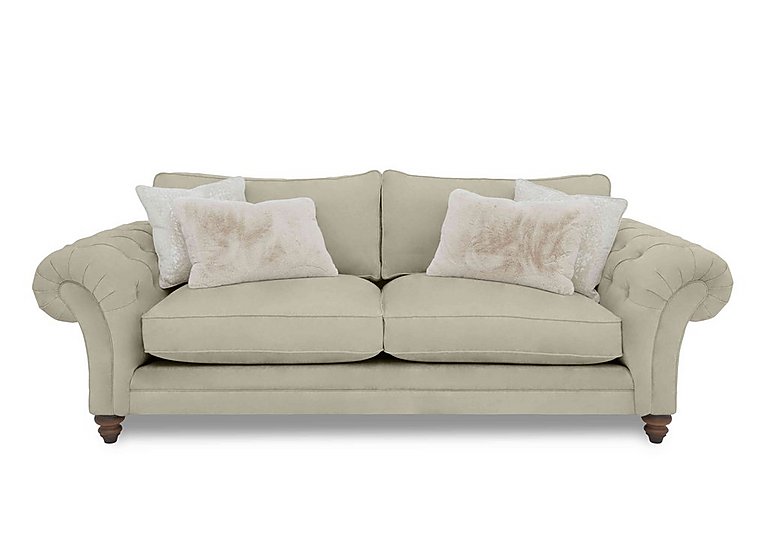 Boutique Collection - Blenheim 4 Seater Classic Back Sofa - Marlborough Wicker Ivory with Walnut Feet