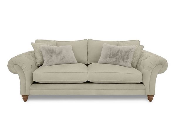Boutique Collection  Blenheim 4 Seater Classic Back Sofa  Marlborough Wicker Mink with Oak Feet | Bed Sava