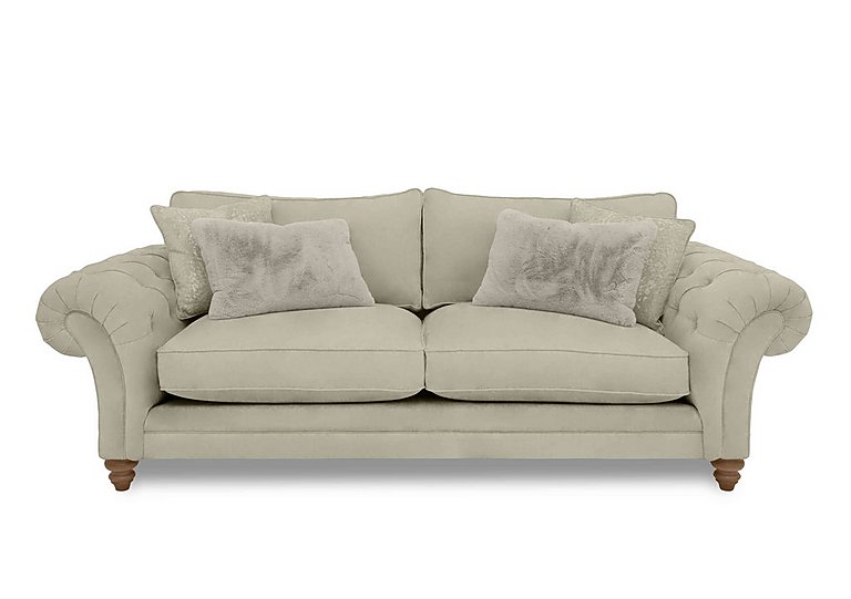 Boutique Collection - Blenheim 4 Seater Classic Back Sofa - Marlborough Wicker Mink with Oak Feet