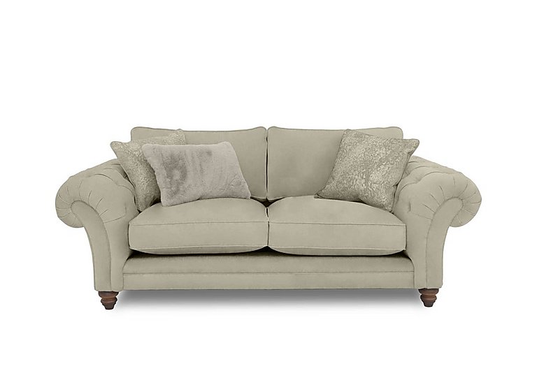 Boutique Collection - Blenheim 3 Seater Classic Back Sofa - Marlborough Wicker Mink with Walnut Feet
