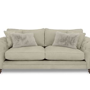 Boutique Collection  Blenheim 4 Seater Classic Back Sofa  Marlborough Wicker Mink with Walnut Feet | Bed Sava