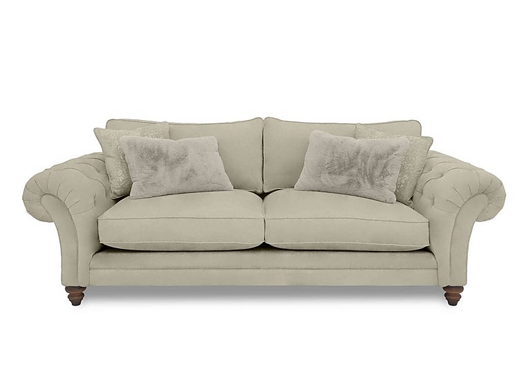 Boutique Collection - Blenheim 4 Seater Classic Back Sofa - Marlborough Wicker Mink with Walnut Feet