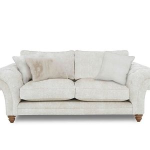 Boutique Collection  Blenheim 3 Seater Classic Back Sofa  Savoy Ivory with Oak Feet | Bed Sava