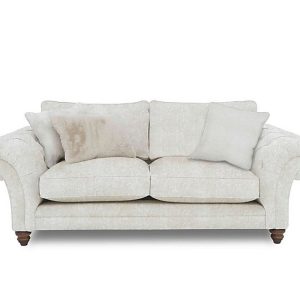 Boutique Collection  Blenheim 3 Seater Classic Back Sofa  Savoy Ivory with Walnut Feet | Bed Sava