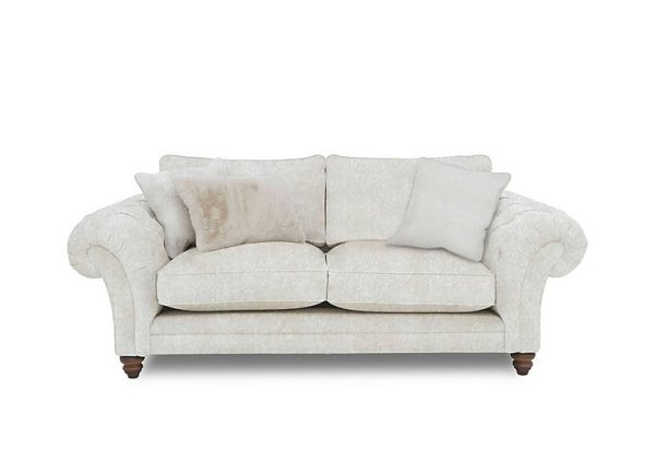 Boutique Collection  Blenheim 3 Seater Classic Back Sofa  Savoy Ivory with Walnut Feet | Bed Sava