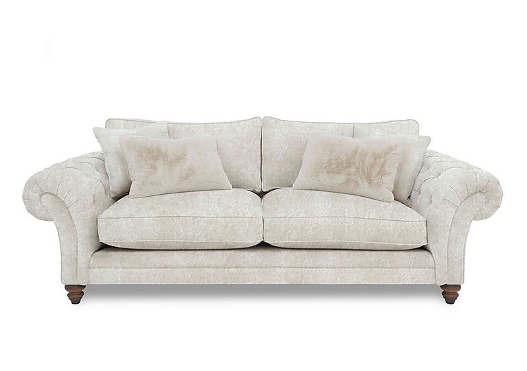 Boutique Collection - Blenheim 4 Seater Classic Back Sofa - Savoy Ivory with Walnut Feet