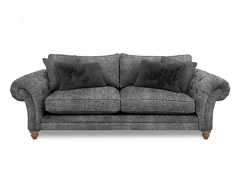 Boutique Collection - Blenheim 4 Seater Classic Back Sofa - Savoy Raven with Oak Feet