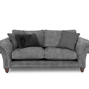 Boutique Collection  Blenheim 3 Seater Classic Back Sofa  Savoy Raven with Walnut Feet | Bed Sava