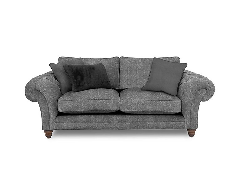 Boutique Collection - Blenheim 3 Seater Classic Back Sofa - Savoy Raven with Walnut Feet