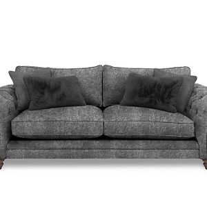 Boutique Collection  Blenheim 4 Seater Classic Back Sofa  Savoy Raven with Walnut Feet | Bed Sava