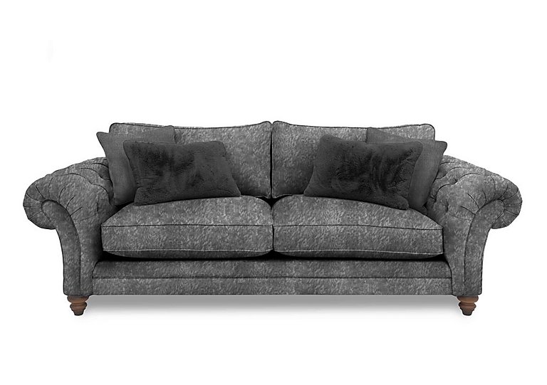 Boutique Collection - Blenheim 4 Seater Classic Back Sofa - Savoy Raven with Walnut Feet
