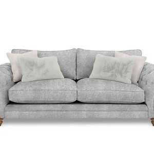 Boutique Collection  Blenheim 4 Seater Classic Back Sofa  Savoy Silver with Oak Feet | Bed Sava