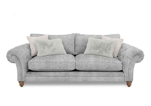 Boutique Collection  Blenheim 4 Seater Classic Back Sofa  Savoy Silver with Oak Feet | Bed Sava