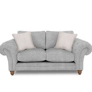 Boutique Collection  Blenheim 2 Seater Classic Back Sofa  Savoy Silver with Oak Feet | Bed Sava