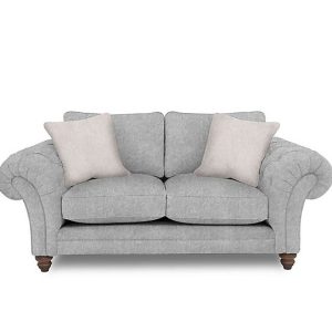 Boutique Collection  Blenheim 2 Seater Classic Back Sofa  Savoy Silver with Walnut Feet | Bed Sava