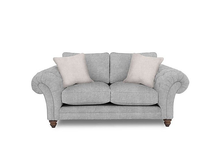 Boutique Collection - Blenheim 2 Seater Classic Back Sofa - Savoy Silver with Walnut Feet