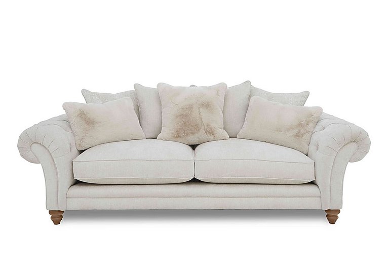 Boutique Collection - Blenheim 4 Seater Scatter Back Sofa - Darwin Ivory with Oak Feet