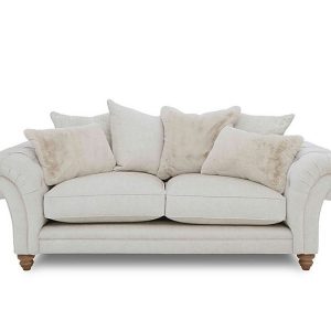 Boutique Collection  Blenheim 3 Seater Scatter Back Sofa  Darwin Ivory with Oak Feet | Bed Sava