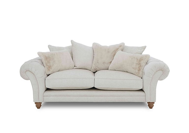Boutique Collection - Blenheim 3 Seater Scatter Back Sofa - Darwin Ivory with Oak Feet