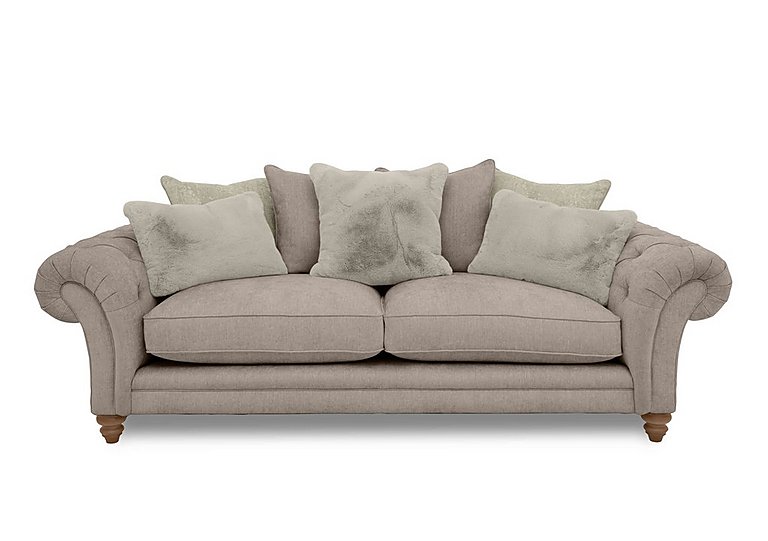 Boutique Collection - Blenheim 4 Seater Scatter Back Sofa - Darwin Mink with Oak Feet