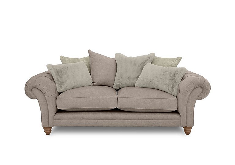 Boutique Collection - Blenheim 3 Seater Scatter Back Sofa - Darwin Mink with Oak Feet