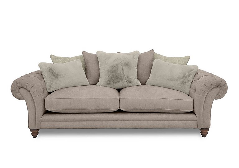 Boutique Collection - Blenheim 4 Seater Scatter Back Sofa - Darwin Mink with Walnut Feet