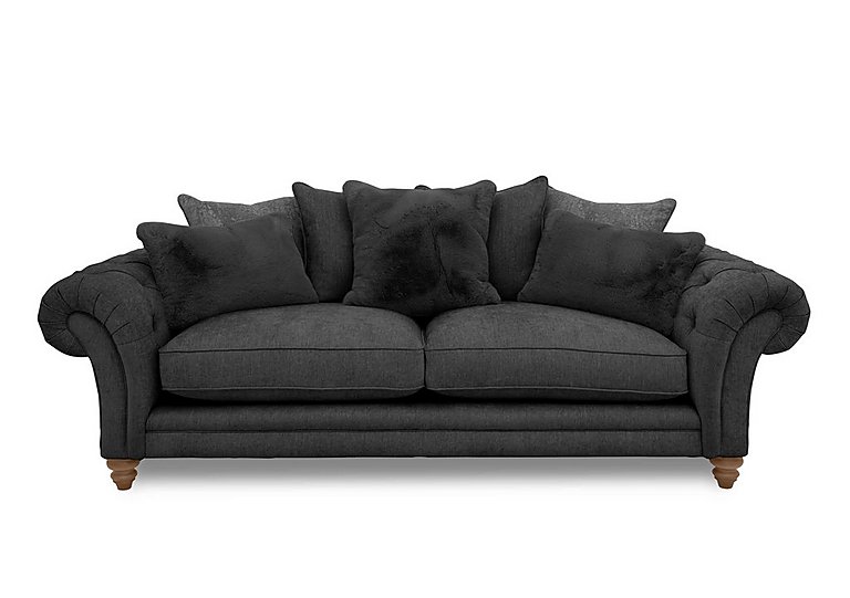 Boutique Collection - Blenheim 4 Seater Scatter Back Sofa - Darwin Raven with Oak Feet