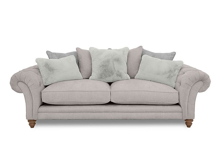 Boutique Collection - Blenheim 4 Seater Scatter Back Sofa - Darwin Silver with Oak Feet
