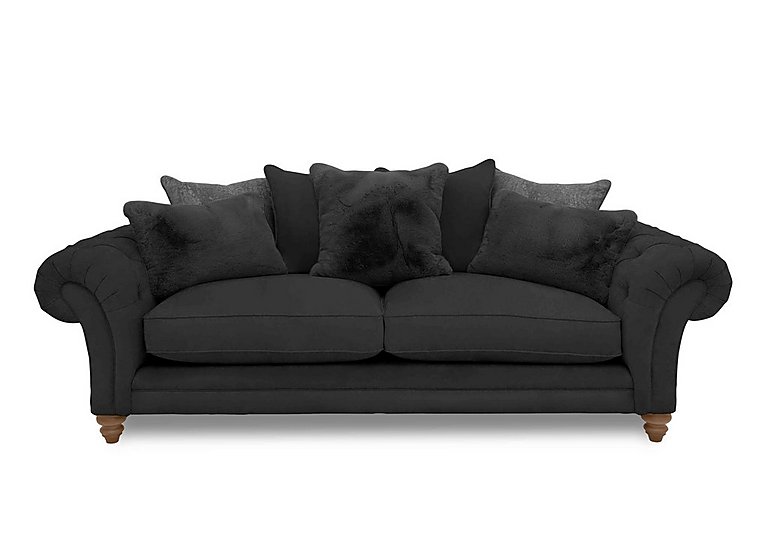 Boutique Collection - Blenheim 4 Seater Scatter Back Sofa - Marlborough Raven with Oak Feet