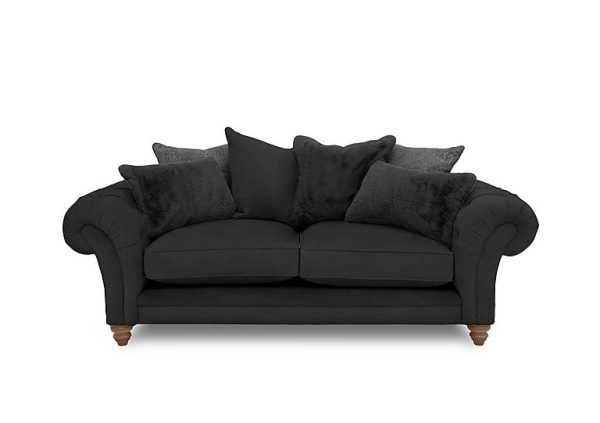 Boutique Collection  Blenheim 3 Seater Scatter Back Sofa  Marlborough Raven with Oak Feet | Bed Sava