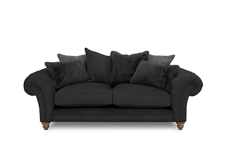 Boutique Collection - Blenheim 3 Seater Scatter Back Sofa - Marlborough Raven with Oak Feet