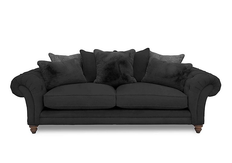 Boutique Collection - Blenheim 4 Seater Scatter Back Sofa - Marlborough Raven with Walnut Feet