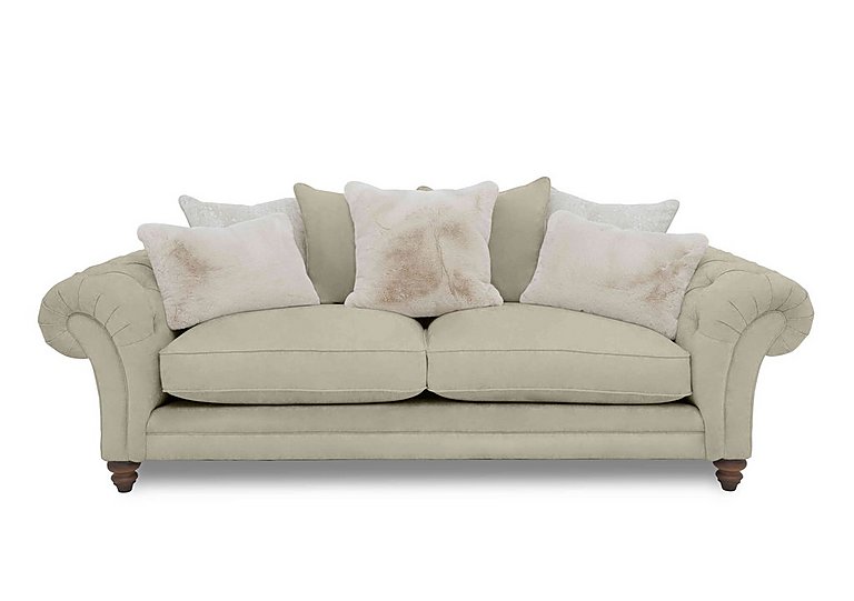 Boutique Collection - Blenheim 4 Seater Scatter Back Sofa - Marlborough Wicker Ivory with Walnut Feet