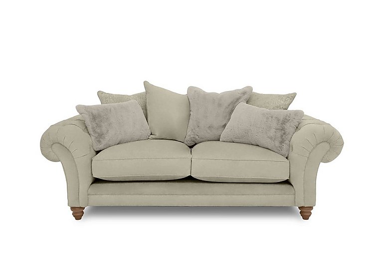 Boutique Collection - Blenheim 3 Seater Scatter Back Sofa - Marlborough Wicker Mink with Oak Feet