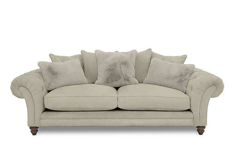 Boutique Collection - Blenheim 4 Seater Scatter Back Sofa - Marlborough Wicker Mink with Walnut Feet
