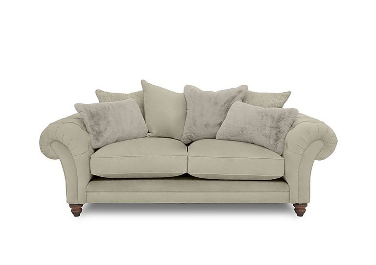 Boutique Collection - Blenheim 3 Seater Scatter Back Sofa - Marlborough Wicker Mink with Walnut Feet