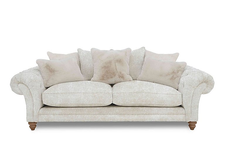 Boutique Collection - Blenheim 4 Seater Scatter Back Sofa - Savoy Ivory with Oak Feet
