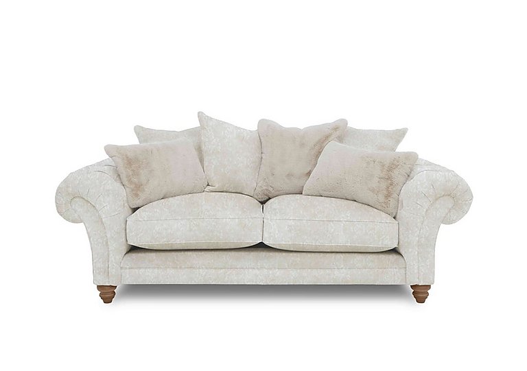 Boutique Collection - Blenheim 3 Seater Scatter Back Sofa - Savoy Ivory with Oak Feet