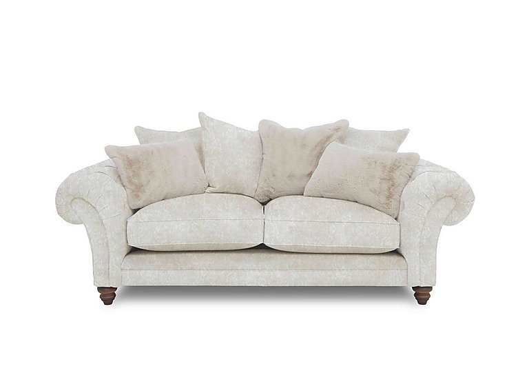 Boutique Collection - Blenheim 3 Seater Scatter Back Sofa - Savoy Ivory with Walnut Feet
